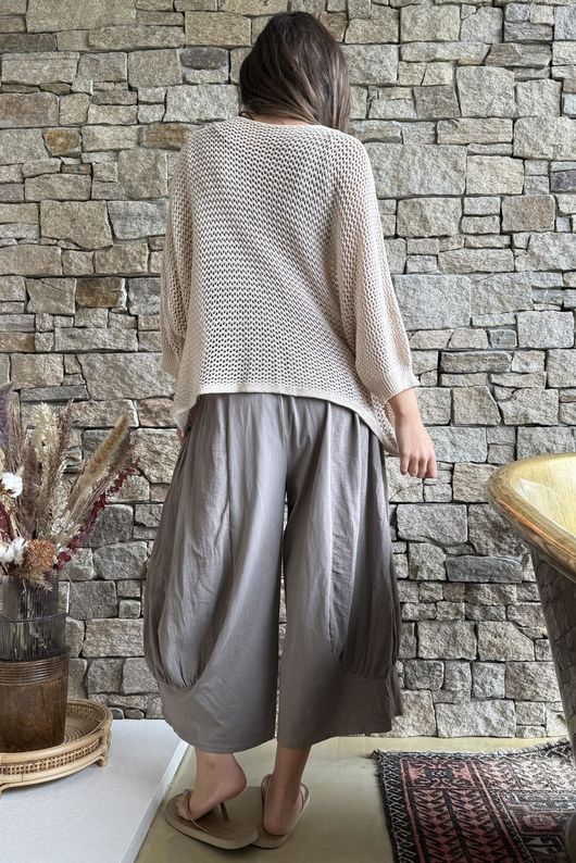 Conrad Grunge Loose Cotton Knit Stone